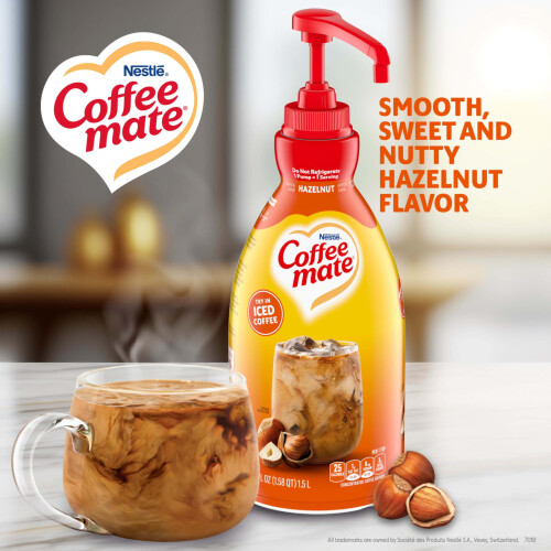 Coffee Mate 2-pk Nestle Hazelnut Concd Creamer, 1438g Pump bo 1