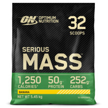 Optimum Nutrition Serious Mass Protein Powder High Calorie Mass Gainer with Vitamins, Creatine and Glutamine, Banana, 16 Servings, 5.45 kg, Packaging