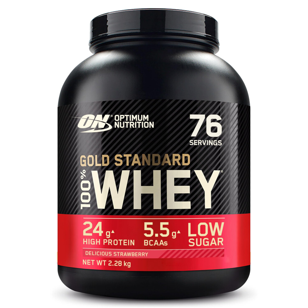 Optimum Nutrition Standard Whey Muscle Building And Recovery Protein Powder With Naturally Occurring Glutamine And Amino Acids, Delicious Gold