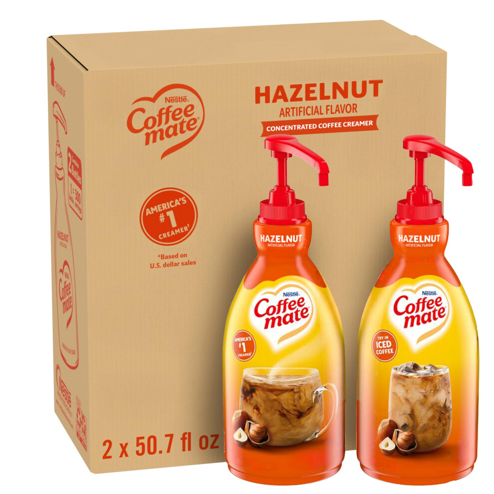 Coffee Mate 2-Pk Nestle Hazelnut Concd Creamer, 1438G Pump Bo