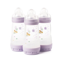 MAM Easy Start Anti-Colic Baby Bottles | 3 Pack (3 x 260) | Self-Sterilising Baby Milk Bottle | Medium Flow MAM Teats Size 2 | Newborn Essentials |