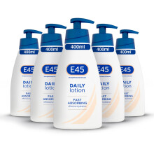 E45 Daily Lotion 400 ml for all Skin Types ? Hydrating Non-Greasy Lightweight Moisturiser - Perfume-Free Long Lasting Body Face Hand Cream -