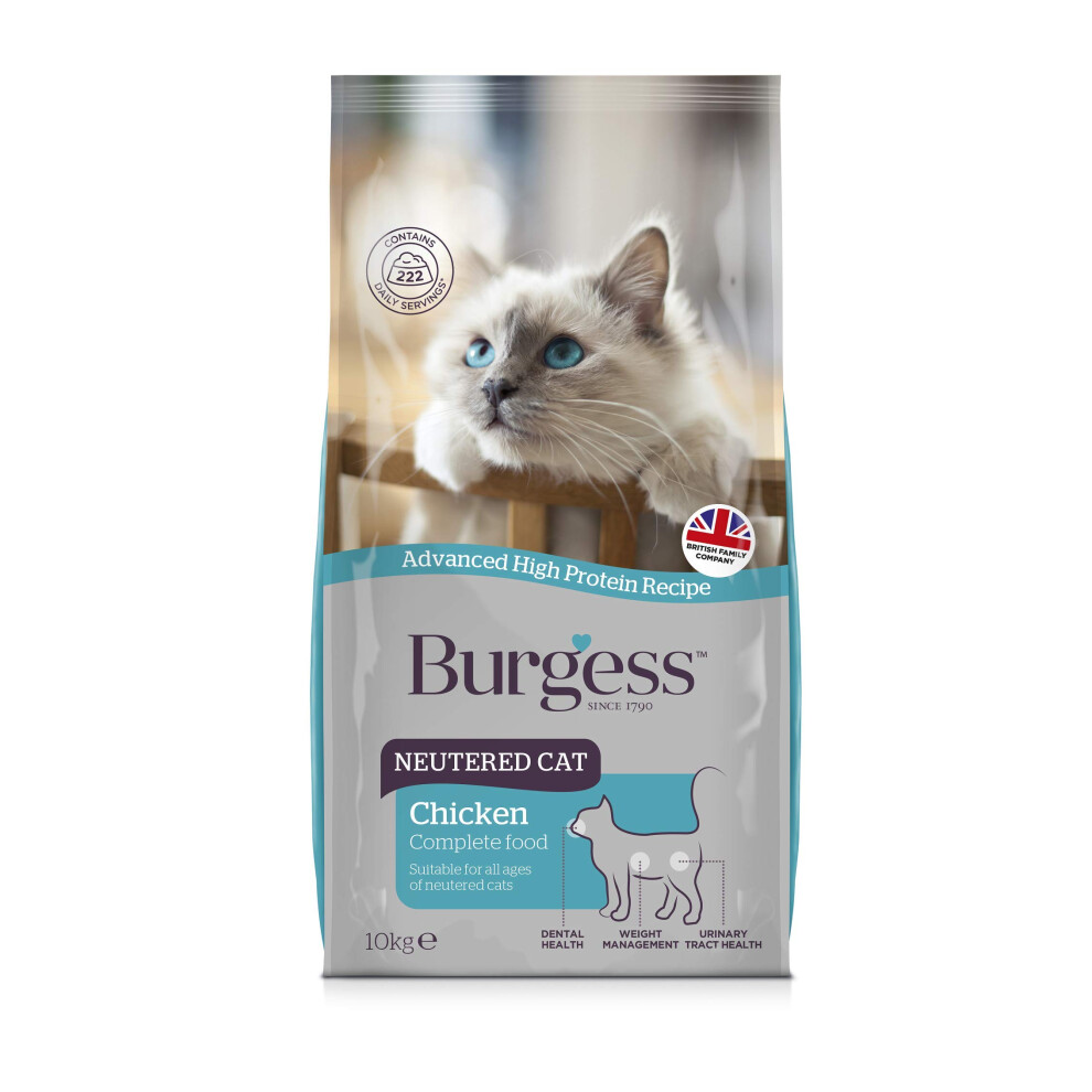 Burgess Dry Neutered Cat Food, 10Kg