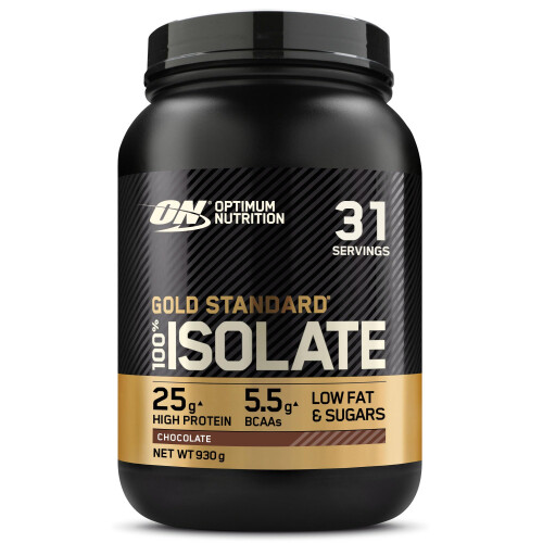 Optimum Nutrition ON Gold Standard 100% Isolate Pure Whey Protein, Naturally Occurring BCAAs and Glutamine, Pre and Post Workout, Chocolate Flavour,