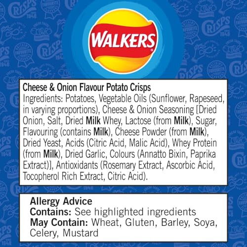 Walkers Walkers Cheese & Onion Crisps Grab Bag 45g 2