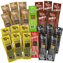 Primal Strips Vegan Jerky Variety Pack - Pack of 24 (28gm) Vegan Meat ? Delicious Meat Alternative Healthy Snacks ? Non-GMO High Protein Vegan Snacks
