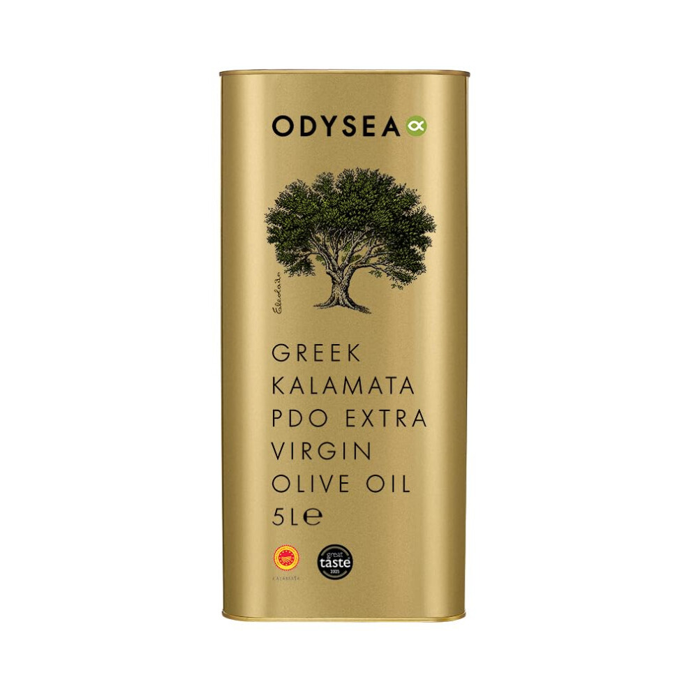 Odysea Greek Pdo Kalamata Extra Virgin Olive Oil Tin, 5 Litre