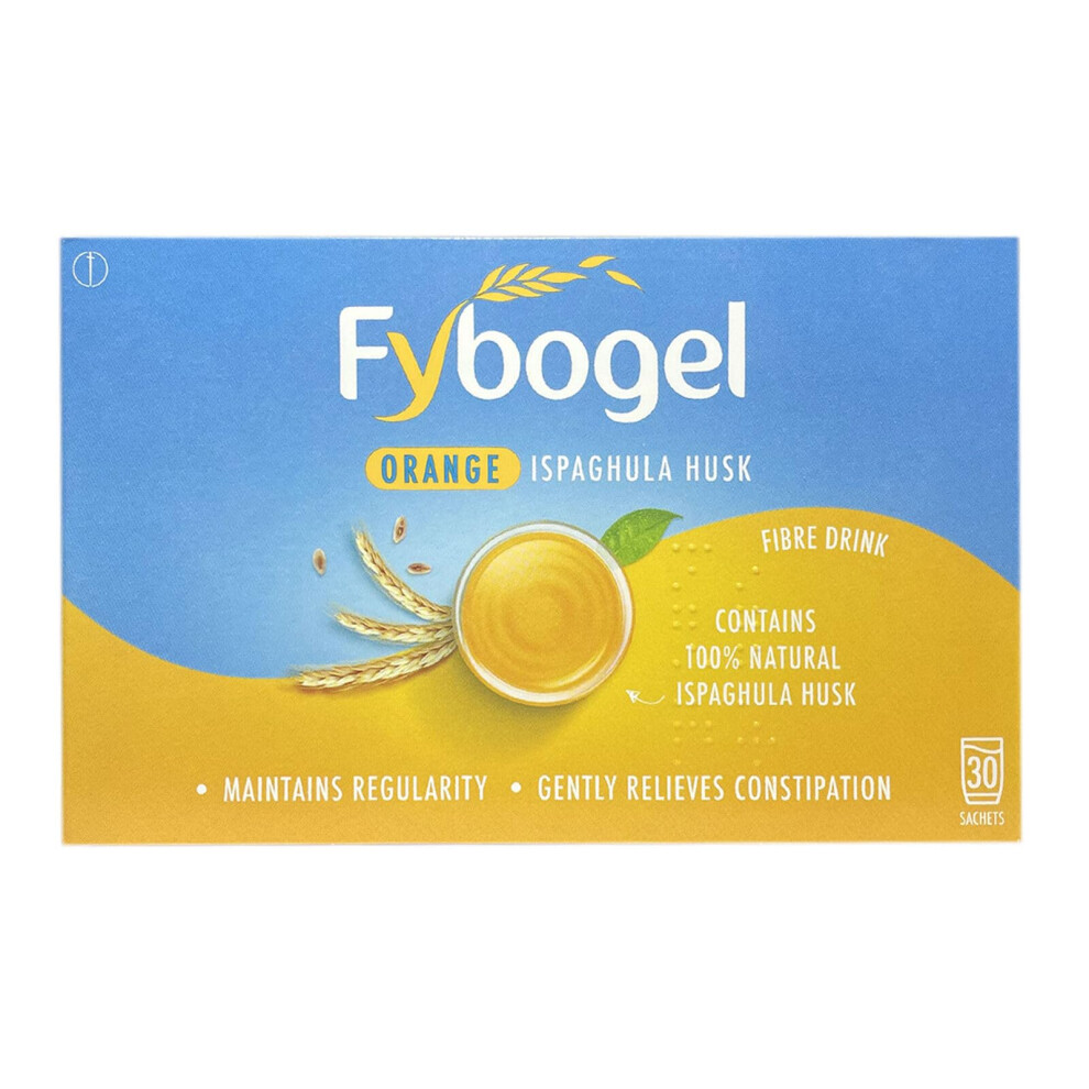 Fybogel Hi-Fibre, 30 Sachets X 4, 120 Total, Ispaghula Husk, Constipation Relief, Softening Relief, Fibre Supplement, Easy To Use, Natural, Orange