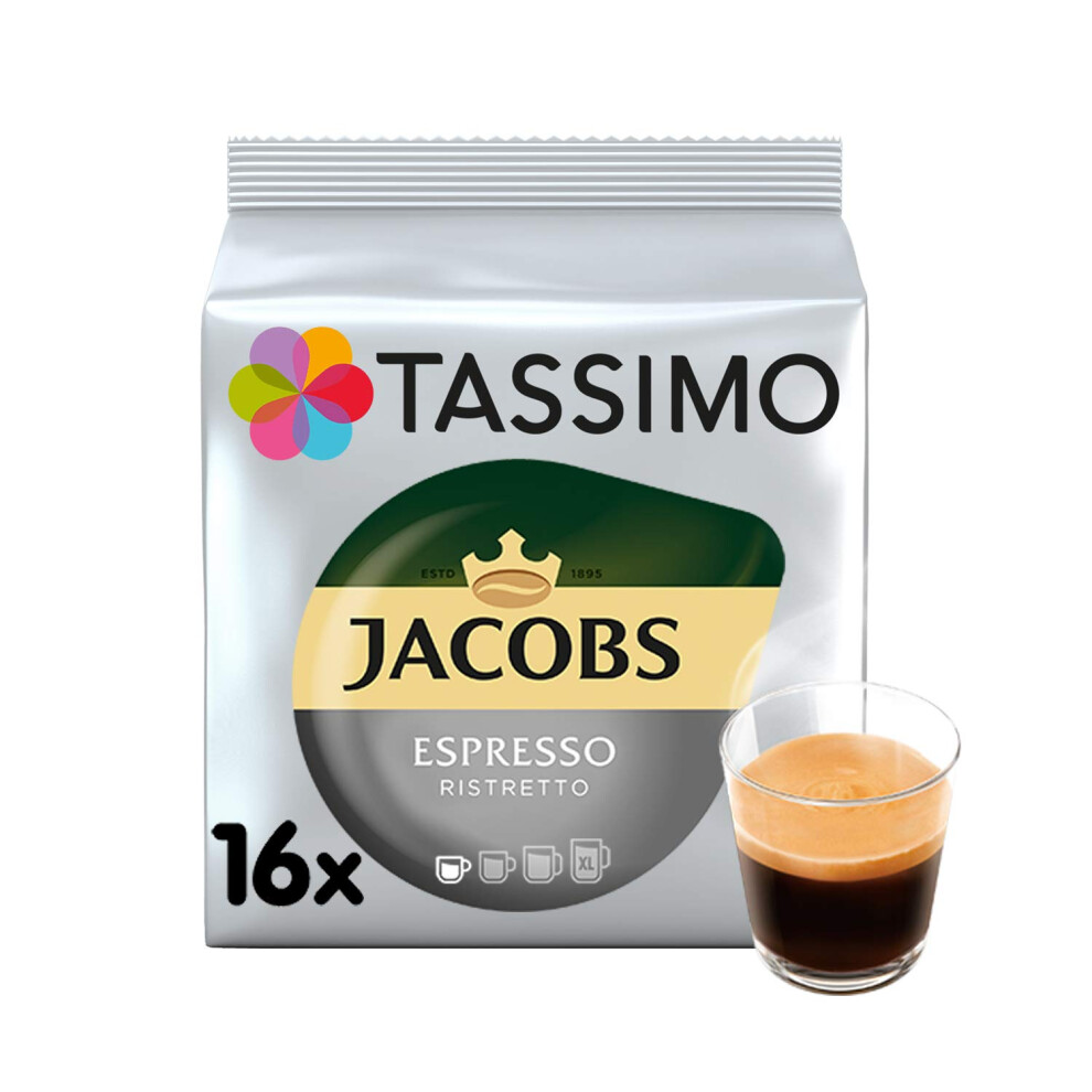Tassimo Jacobs Espresso Ristretto Coffee Pods- 15 Packs (240 Drinks)