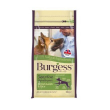 Burgess Sensitive Adult Dog Lamb & Rice 12.5kg Wholesome Complete Dry Dog Food Hypoallergenic with Essential Nutrients FREE Rocco Chings Originals