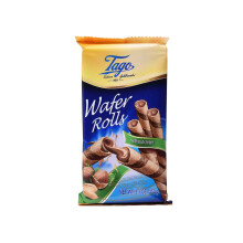 Tago Wafer Rolls from Serendib | Crispy wafer rolls with flavoured Cream Filling (150g) | (30 Packets, Nut cream filling)