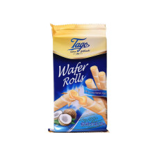 Tago Wafer Rolls from Serendib | Crispy wafer rolls with flavoured Cream Filling (150g) | (30 Packets, Coconut cream filling)
