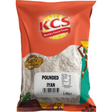 KCS Pounded Iyan, 1.5kg (Pack of 6) | Premium Yam Flour | Authentic Affrican Pounded Yam | Smooth & Stretchy Pounded Yam | Ready-to-Make