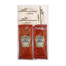 200 Heinz Malt Vinegar and 200 Lichfield Salt Individual Sachets