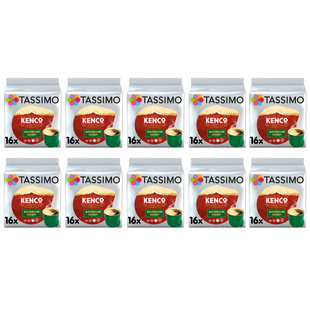 Tassimo Kenco Decaf Coffee Pods - 10 Packs (160 Drinks)