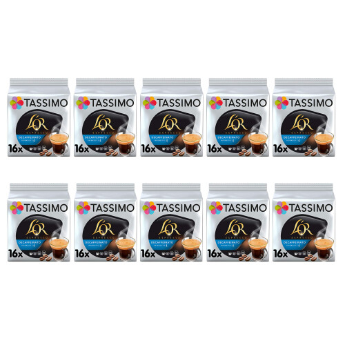Tassimo TASSIMO L'OR Espresso Decaf Coffee Capsules T-Discs Pods 10 Pack, 160 Drinks