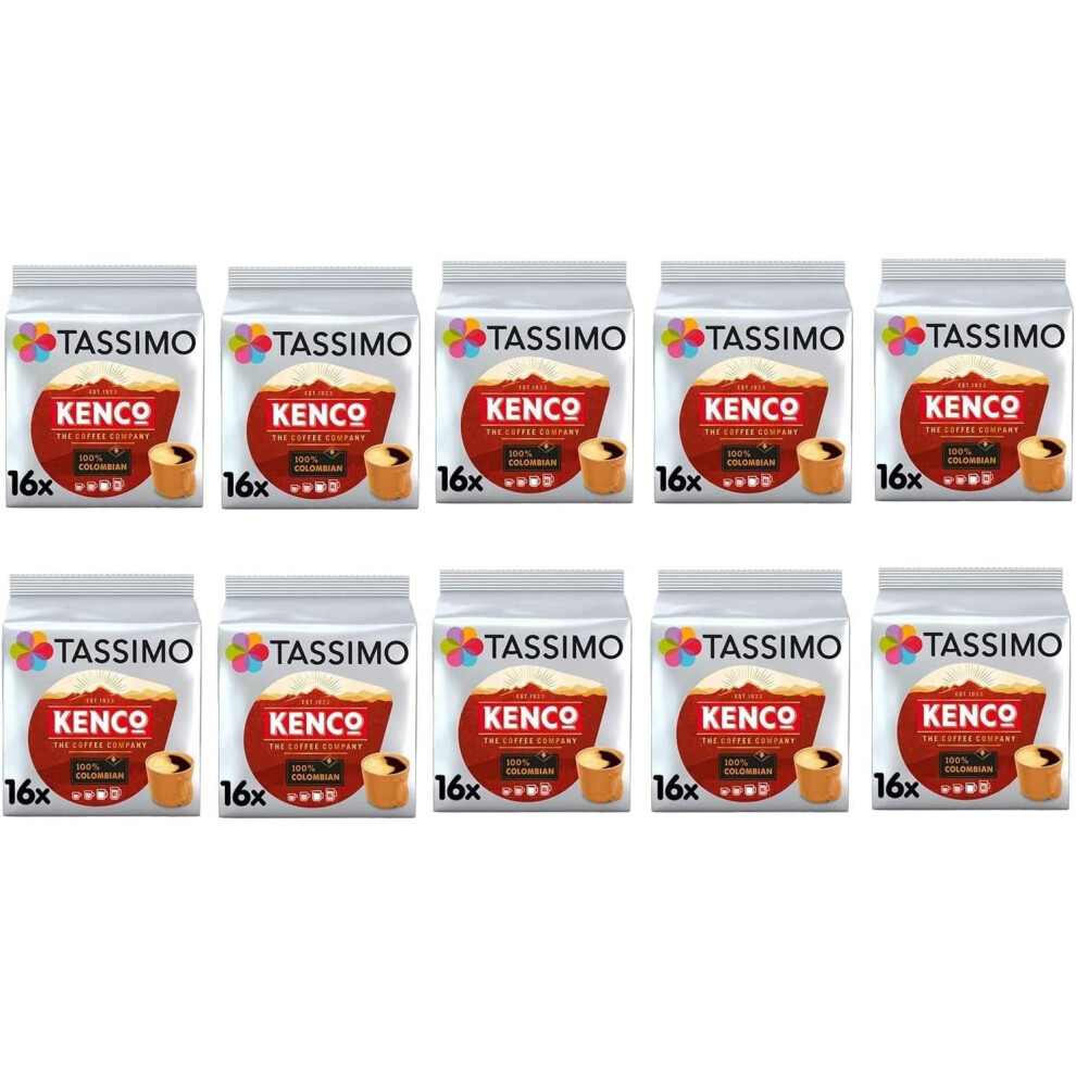 Tassimo Kenco Colombian Coffee Pods - 10 Packs (160 Drinks)