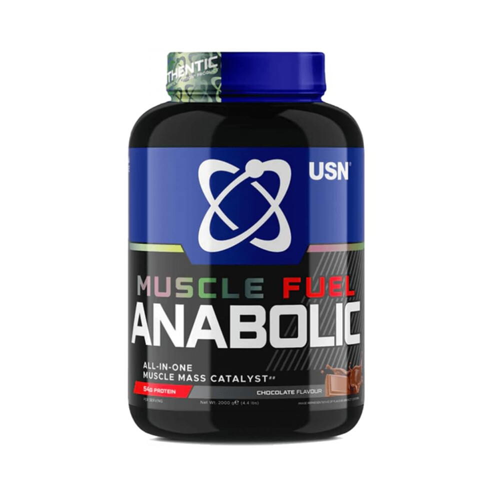 USN Muscle Fuel Anabolic Chocolate All-in-one Protein Powder Shake (2kg): Workout-Boosting, Anabolic Protein Powder for Muscle Gain