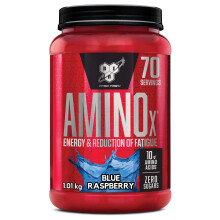 BSN Nutrition Amino X Supplement with Vitamin D, Vitamin B6 and Amino Acids,Blue Raspberry Flavour, 70 Servings, 1 kg