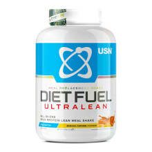 USN Diet Fuel Ultralean Meal Replacement Shake Powder (Banana Caramel, 2kg - 36 Servings/Meals) Tasty High Protein Shake To Feel Full For Longer,