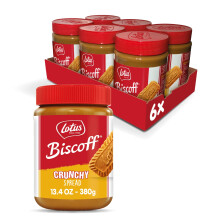 Biscoff Sweet Spread Crunchy - Caramelised Biscuit Spread - Speculoos Flavour - Vegan Friendly (380g x 6)