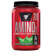 BSN Nutrition Amino X Supplement with Vitamin D, Vitamin B6 and Amino Acids, Green Apple Flavour, 70 Servings, 1 kg