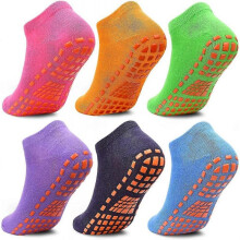 Boys' Grip Socks 6 Pairs of Non-Slip Trainer Ankle Socks