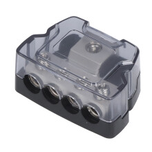 Car Amp Power Splitter 4 Way Fuse and Ground Distributor Copper 60A Capacity