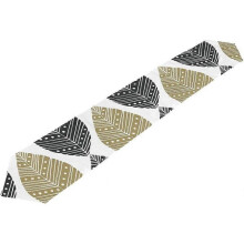 Bohemian with Black And Gold Ethnic Leaves Table Runner Placemat 13x70
