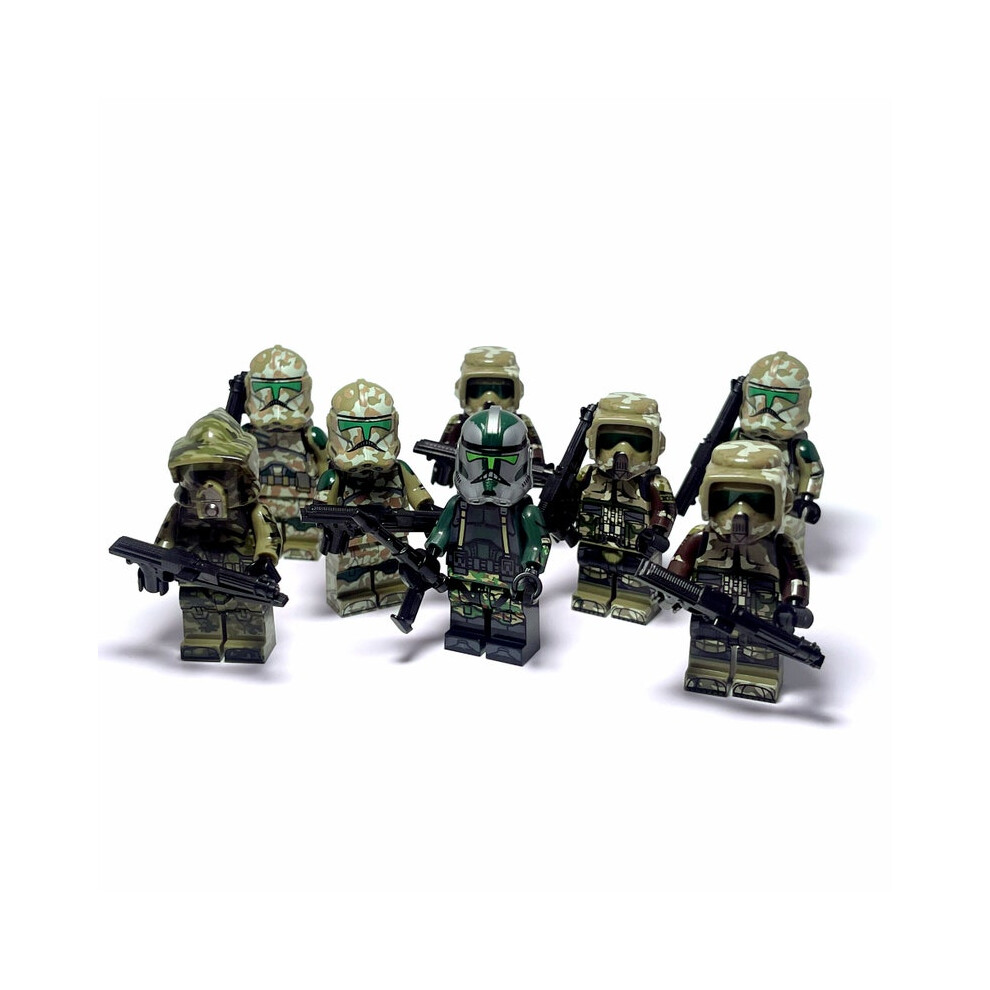 Kashyyyk Battlepack: Custom Star Wars Clone Troopers in Green Camouflage Minifigures - LEGO-Compatible-image-OPC-PJQNW2M-NEW