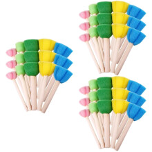 Kids Painting Supplies Sponge Paint Brush Set 15pcs Art Sponges and Painting Sticks for DIY Projects 3 Sets