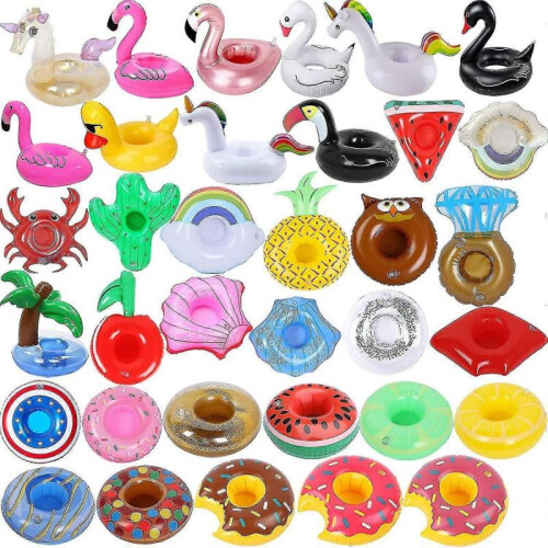 Inflatable Drink Holder 35 Pack - Floating Cup Holders for Swimming Pool Party