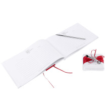 Wedding Guest Book With Pen Holder Sets Satin Bows