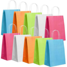 40Pcs Party Bags,Gift Bags Kraft Paper Party Bags Paper Bags with Handles Candy