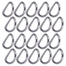 Anillos en D 4x38x23 mm color hierro 20 piezas/bolsa