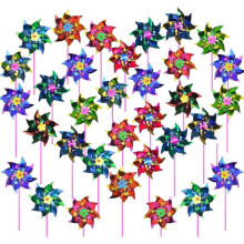 Mixed Colors Pinwheels 100 Pcs Party Diy Pinwheels, Waterproof Foil Outdoor Windmill for Yard Garden Party Decoration
