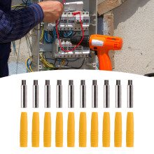 Accoppiatore per spine banana, 10 pezzi, isolato, 2 mm, protezione gialla per attrezzature di prova