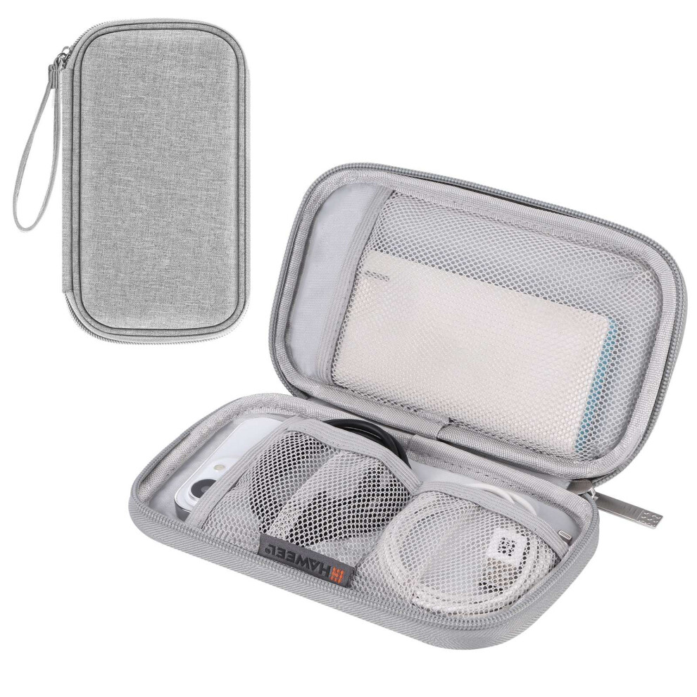 (Grey) HAWEEL HWL2125 Electronics Accessories Organizer Carrying Case Portable Travel Bag for Cable Charger Watchband-image-OPC-PJQ8KC9-NEW