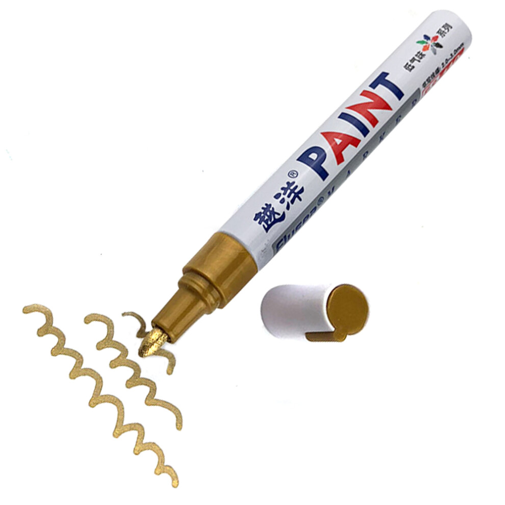(Gold) FLYSEA FS-110 Low Odor Waterproof Metal Craft Paint Pen for Car Tires, Stone-image-OPC-PJQ8KHP-NEW