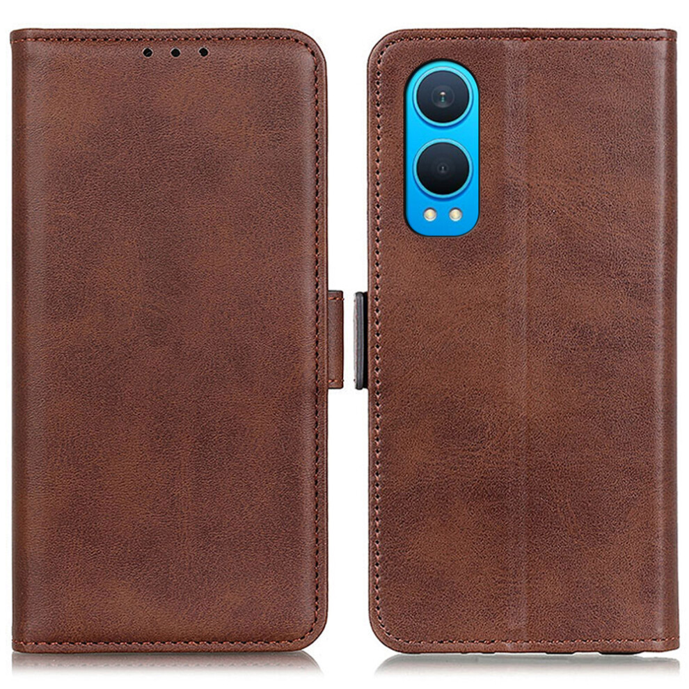 (Brown) For Oneplus Nord Ce4 Lite 5G Oppo K12x 5G (China) Case Shockproof Leather Wallet Stand Phone Cover Brown 6914277558680