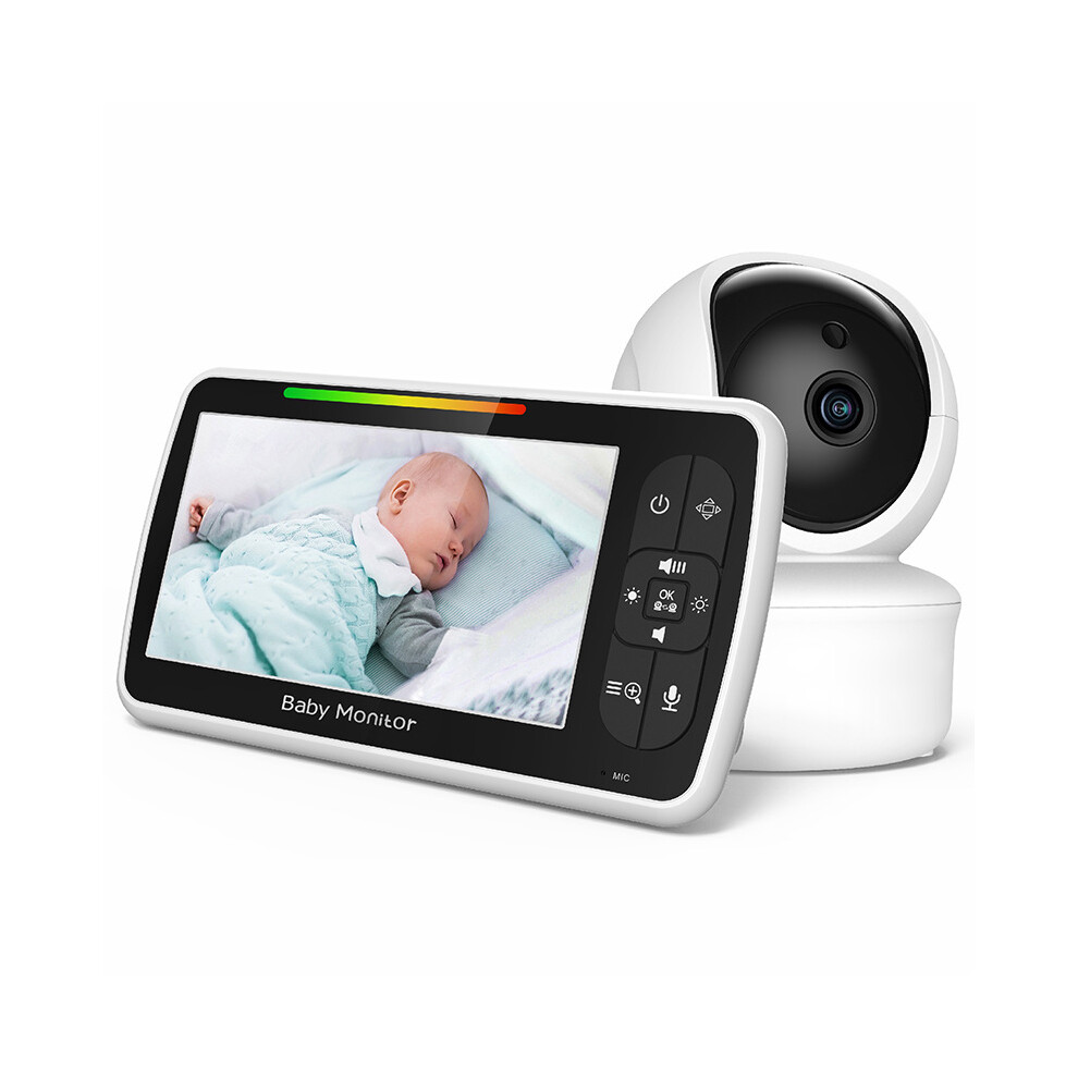 (EU Plug) SM650 Baby Monitor 5-inch Display Two-Way Voice 2.4GHz Wireless Indoor Surveillance Camera-image-OPC-PJQ8KSY-NEW