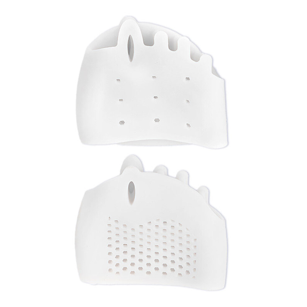 White (White) Forefoot Pads Five Holes Honeycomb Toe Separator Pain Relief Insoles Prevent Feet Callus Blisters Corn