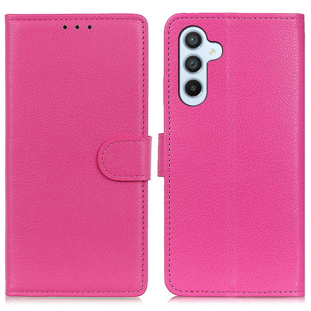 (Rose) For Samsung Galaxy A36 5G Wallet Case PU Leather Phone Cover Litchi Texture