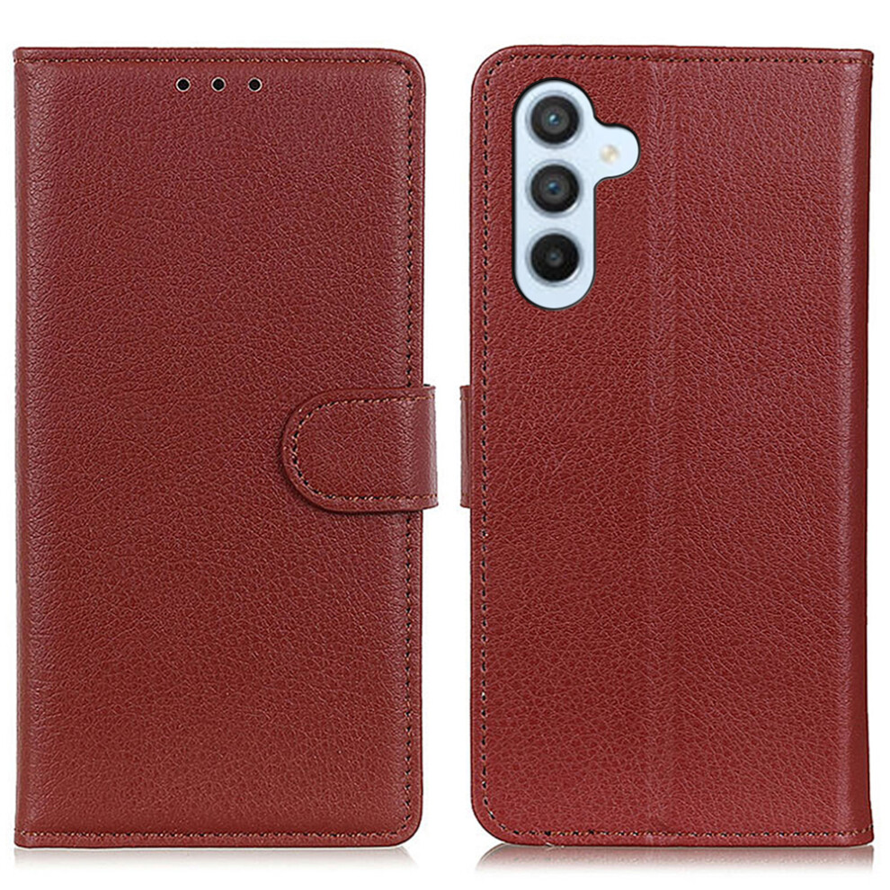 (Brown) For Samsung Galaxy A36 5G Wallet Case Pu Leather Phone Cover Litchi Texture Brown 6914274595923