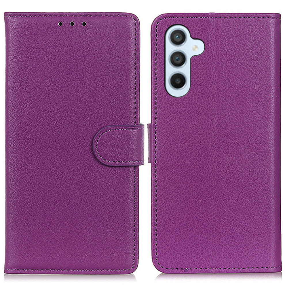 (Purple) For Samsung Galaxy A36 5G Wallet Case Pu Leather Phone Cover Litchi Texture Purple 6914273670898