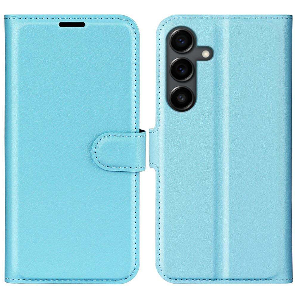 (Blue) For Samsung Galaxy S25 Fe Case Litchi Texture Shockproof Leather Wallet Phone Cover Blue 6914272521344