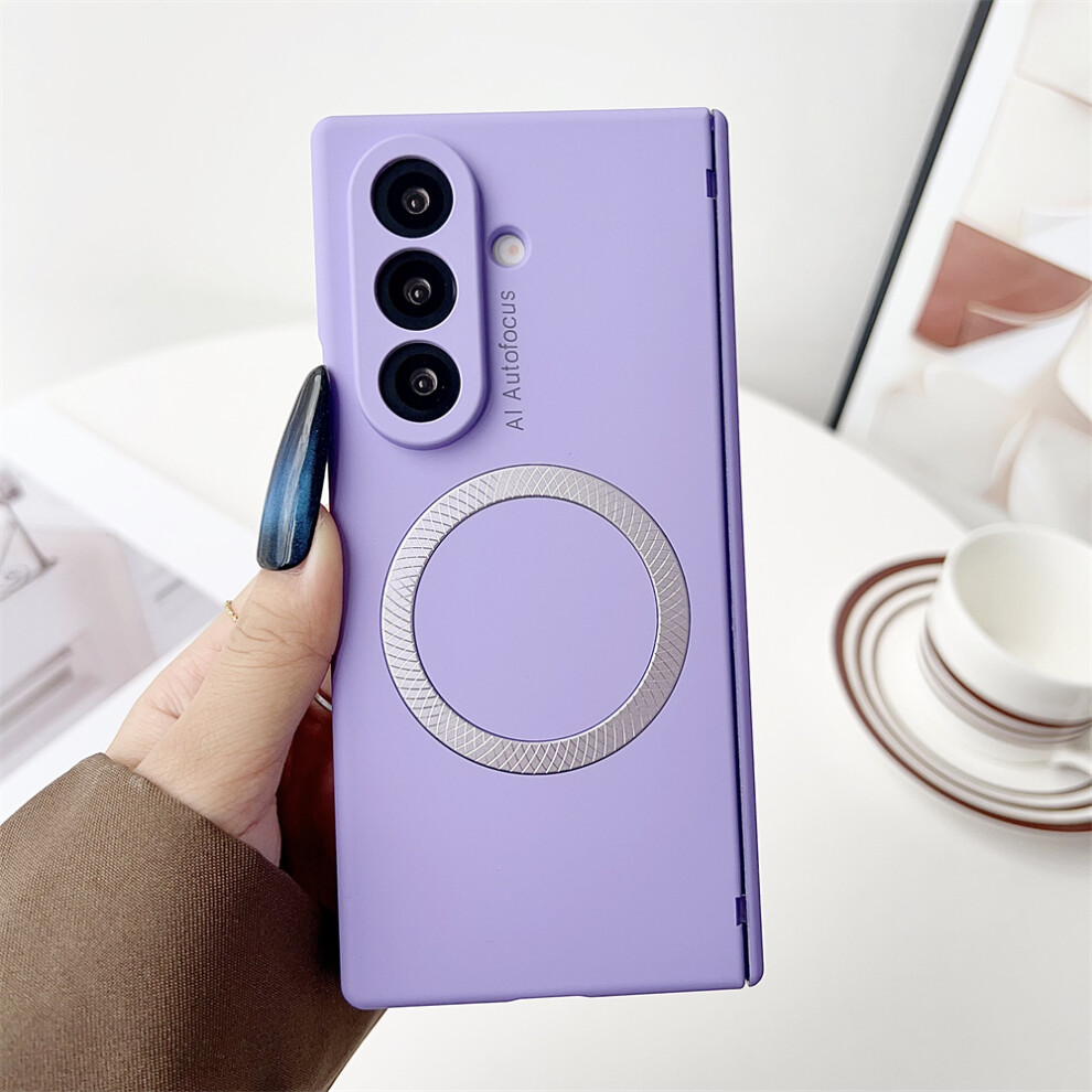 (Purple) For Samsung Galaxy Z Fold7 5G Case Compatible With Magsafe Hinge Protection Hard Pc Phone Cover Purple 6914276499885