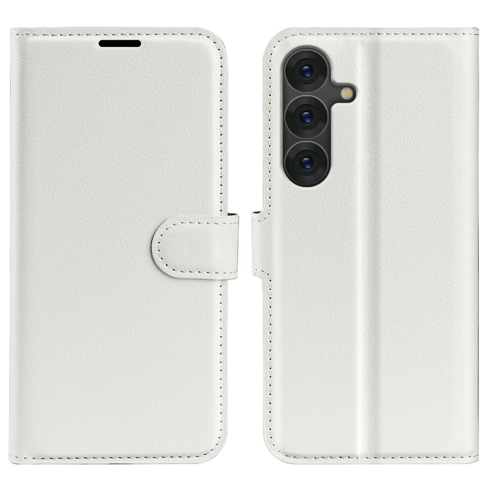 (White) For Samsung Galaxy S25 Case Litchi Texture Shockproof Leather Wallet Phone Cover White 6914278223723