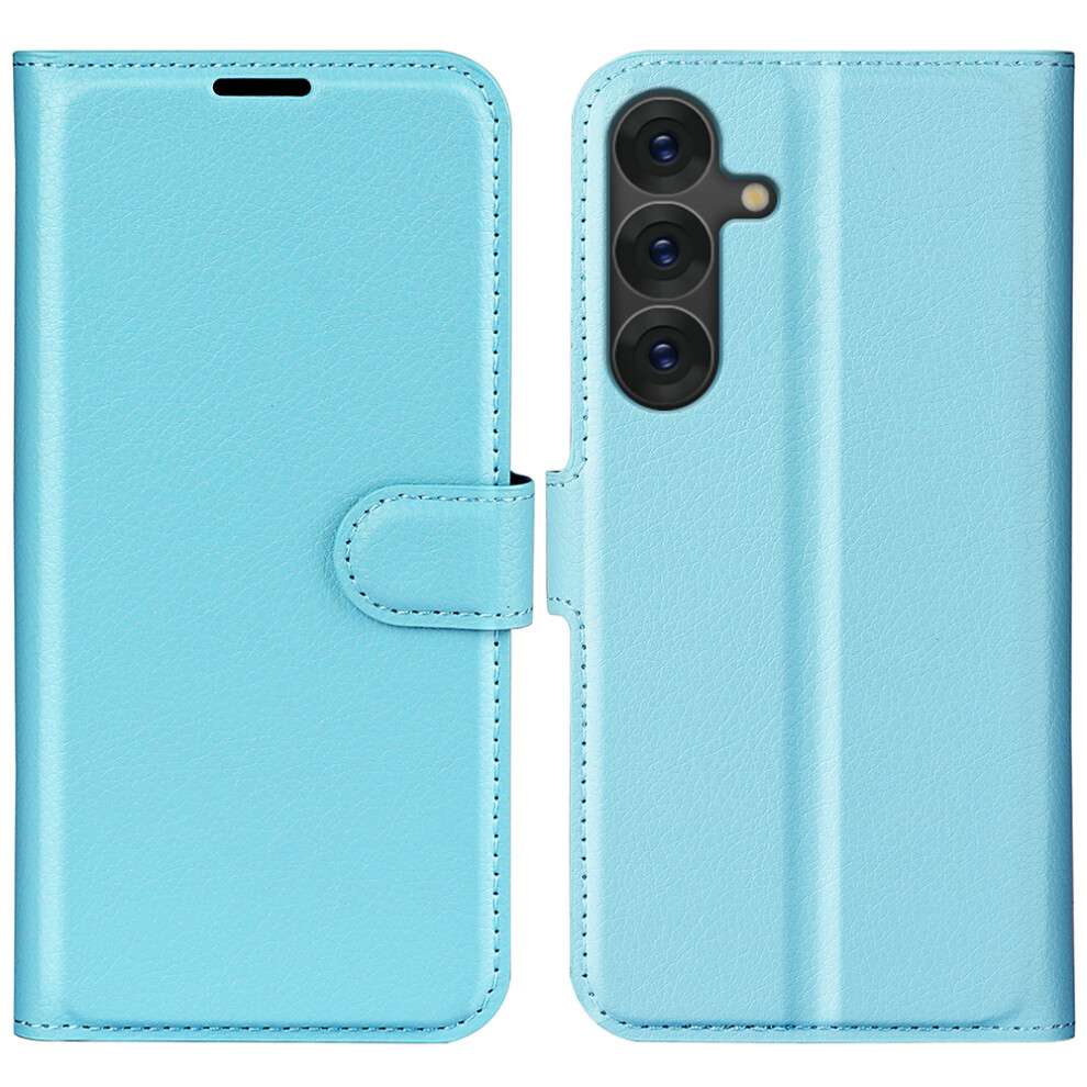 (Blue) For Samsung Galaxy S25 Case Litchi Texture Shockproof Leather Wallet Phone Cover Blue 6914272557671