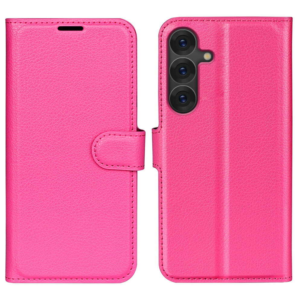 (Rose) For Samsung Galaxy S25 Case Litchi Texture Shockproof Leather Wallet Phone Cover 6914272683820